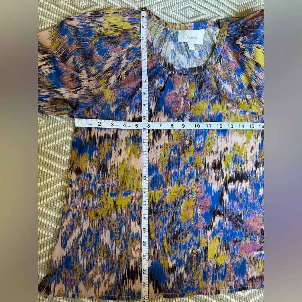 Cleobella Multicolor Puff Sleeve blouse - Picture 4 of 5